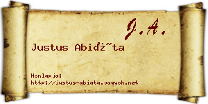 Justus Abiáta névjegykártya